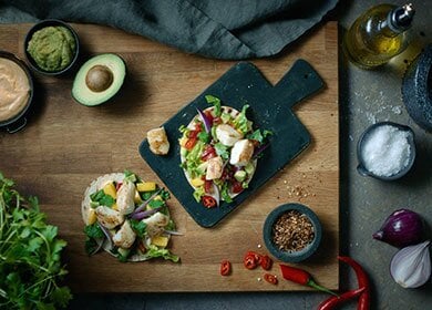 Tortillas mit norwegischem Kabeljau