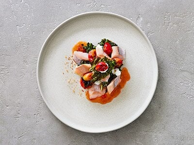 Hering mit Stachelbeeren und Wirsing