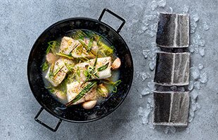 Seelachs aus dem Ofen mit Zitronen-Apfelsoße