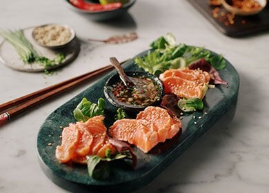 Tataki mit norwegischem Lachs