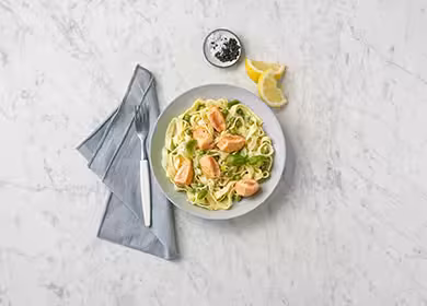 Cremige Pasta mit norwegischem Lachs