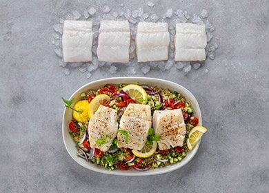 Norweger Skrei mit Quinoa und Minz-Chutney